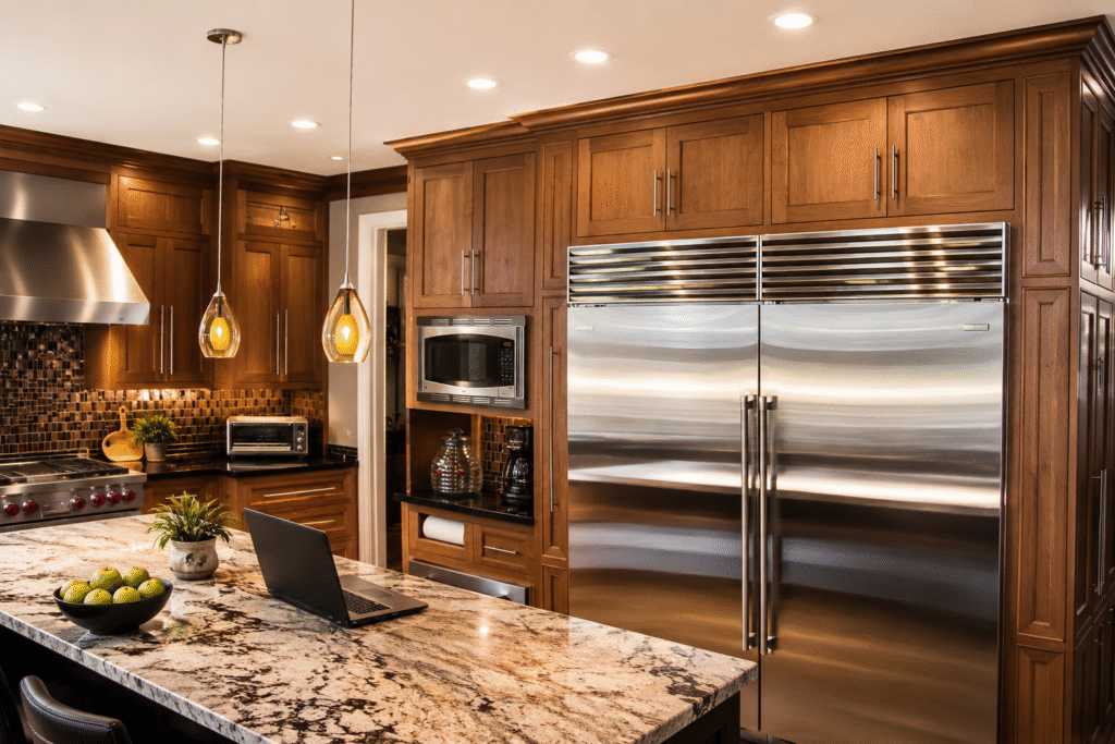 custom solid hardwood kitchen cabinets Glendora CA
